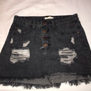 Vestique Ripped Denim Skirt